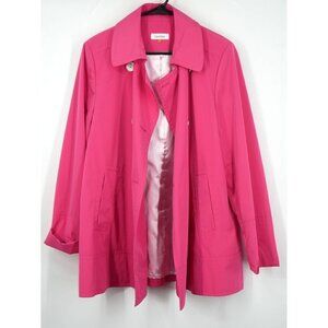 NWOT Calvin Klein Pink Trench Coat L